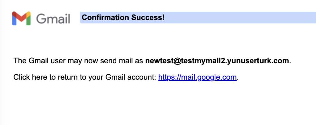 Gmail Confirmation